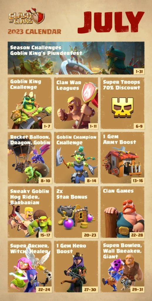 Clash of Clans' July 2023 Season Roadmap ClashDaddy