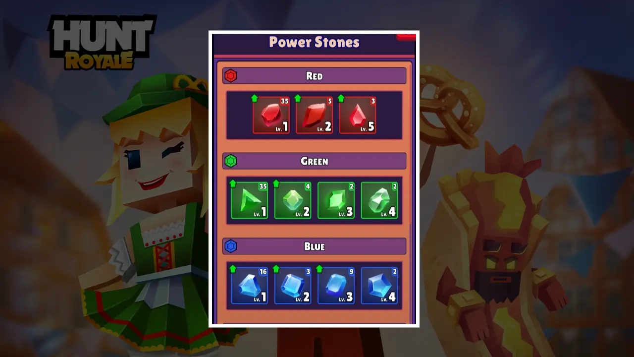 Hunt Royale Power Stones Cost and Stats Chart