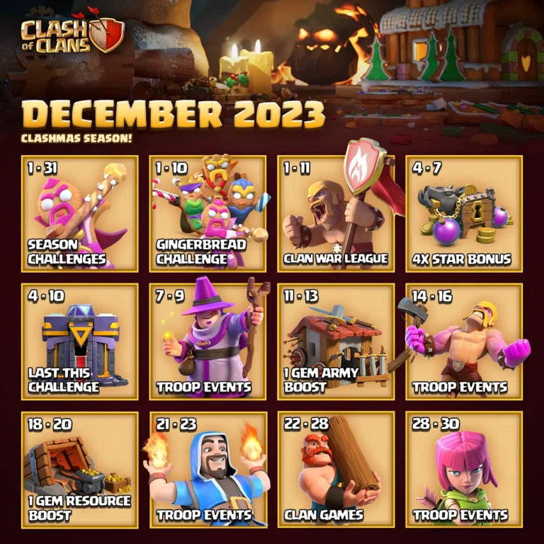Clash of Clans: December 2023 Events Calendar